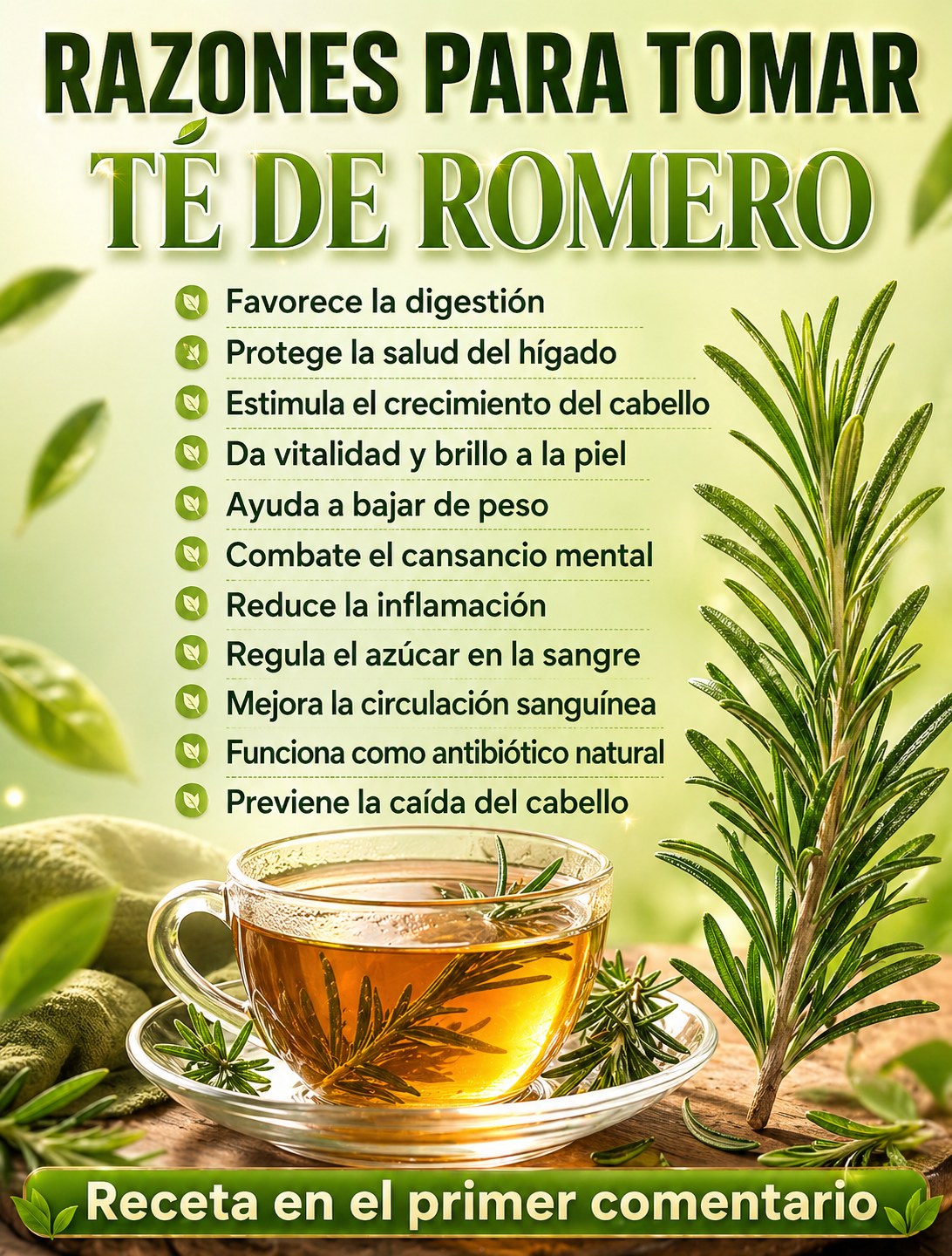 Taza de té de romero