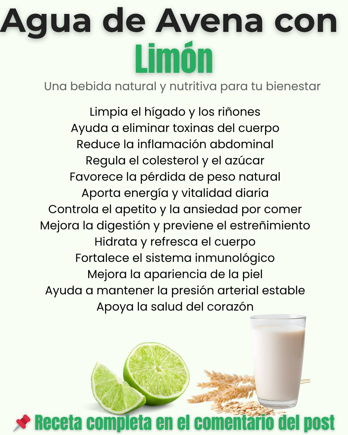 Agua de avena con limón