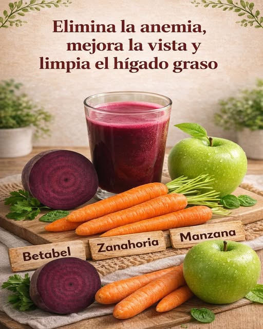 Jugo Natural Rojo de betabel, zanahoria y manzana
