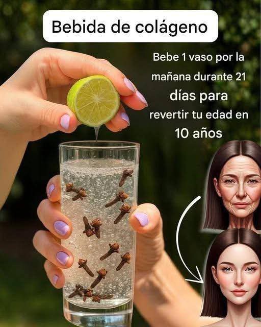Bebida de colágeno de clavo y limón