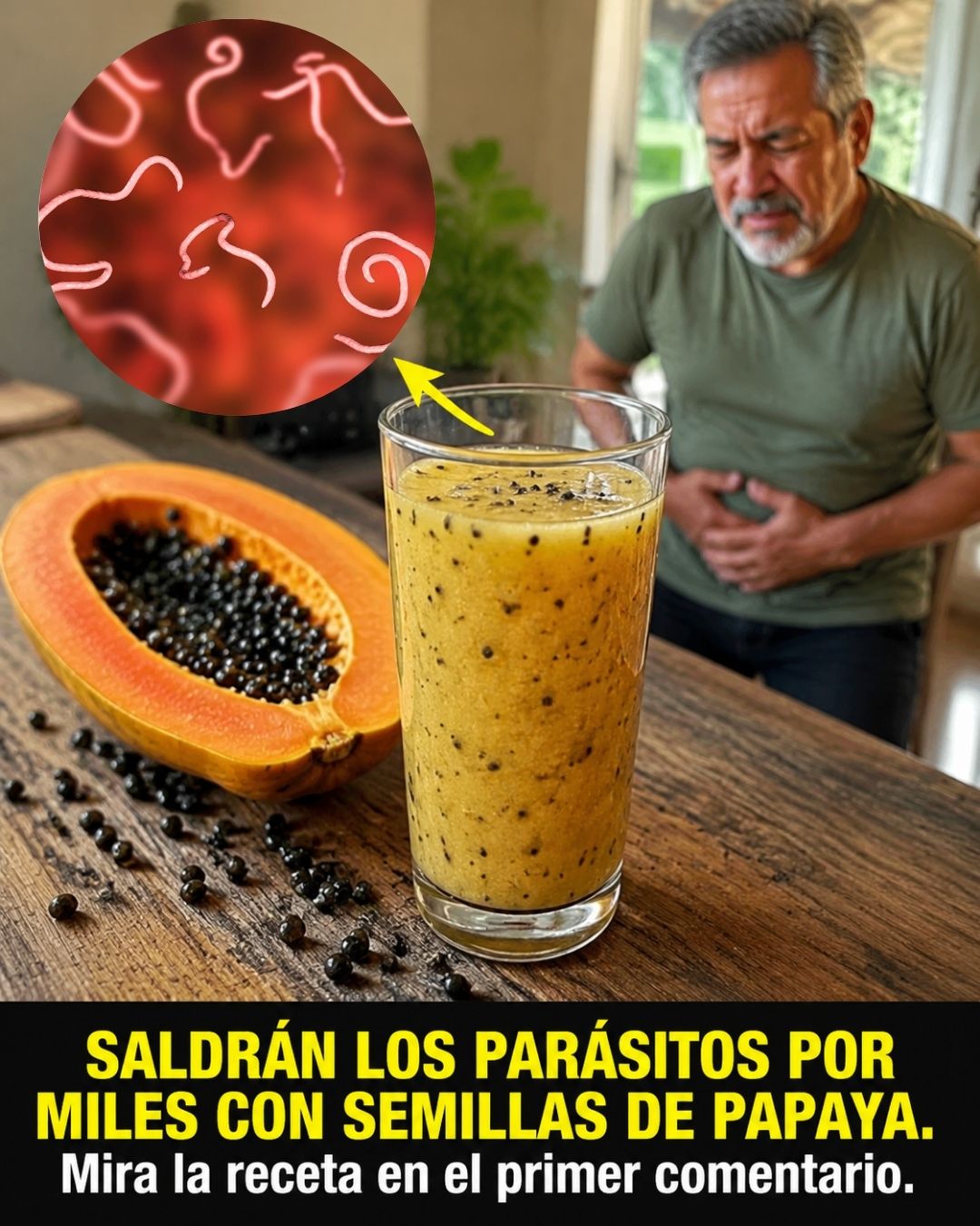 Batido de papaya y semillas