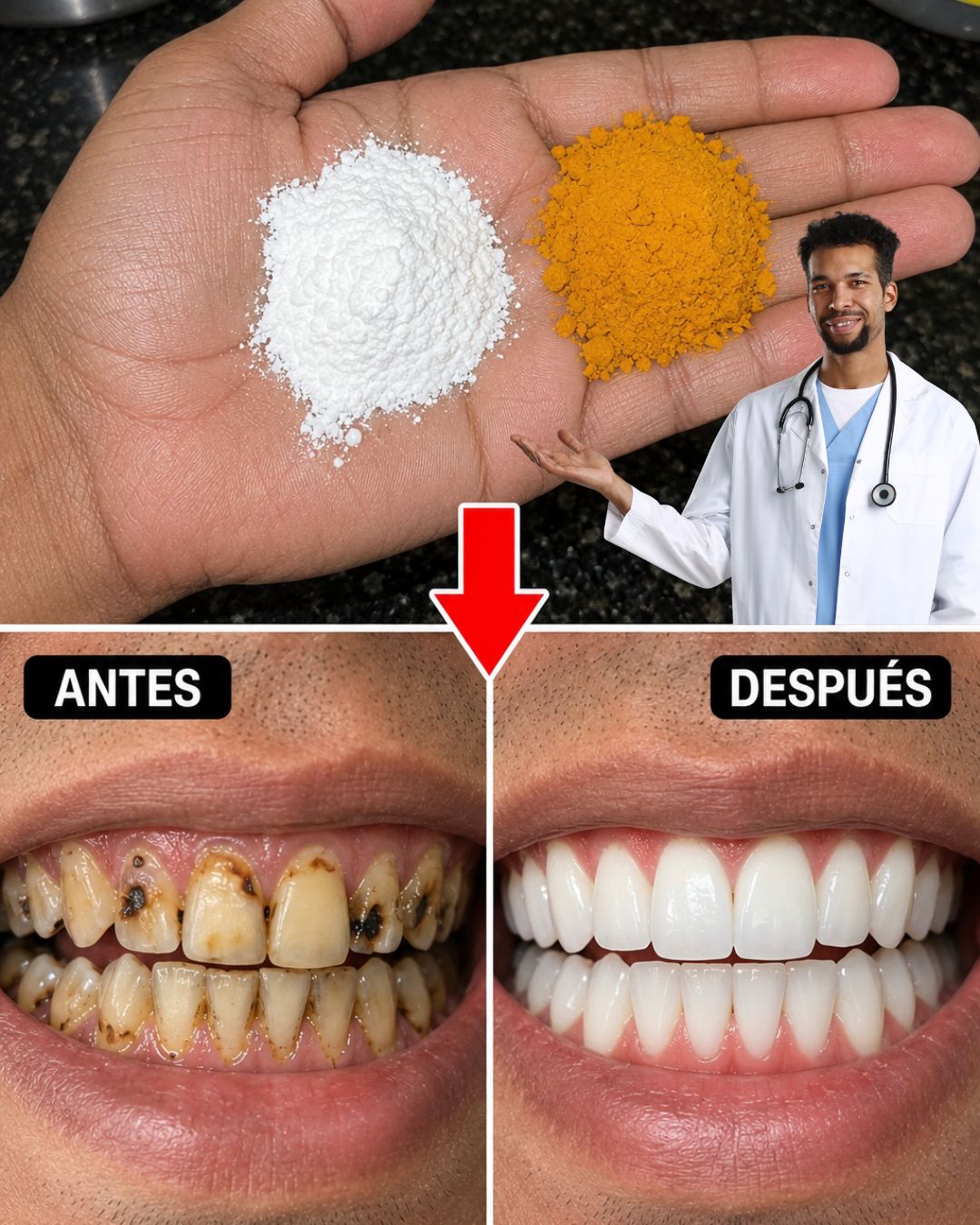 Cúrcuma y bicarbonato de sodio para blanquear dientes