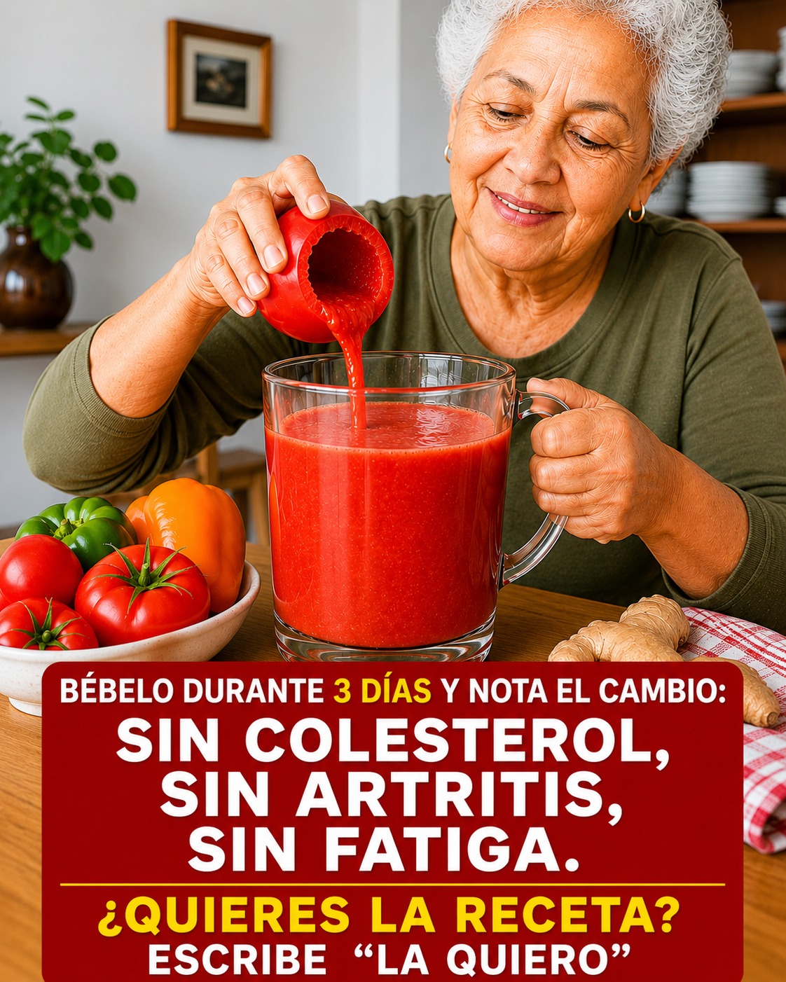 Batido de tomate, zanahoria y jengibre