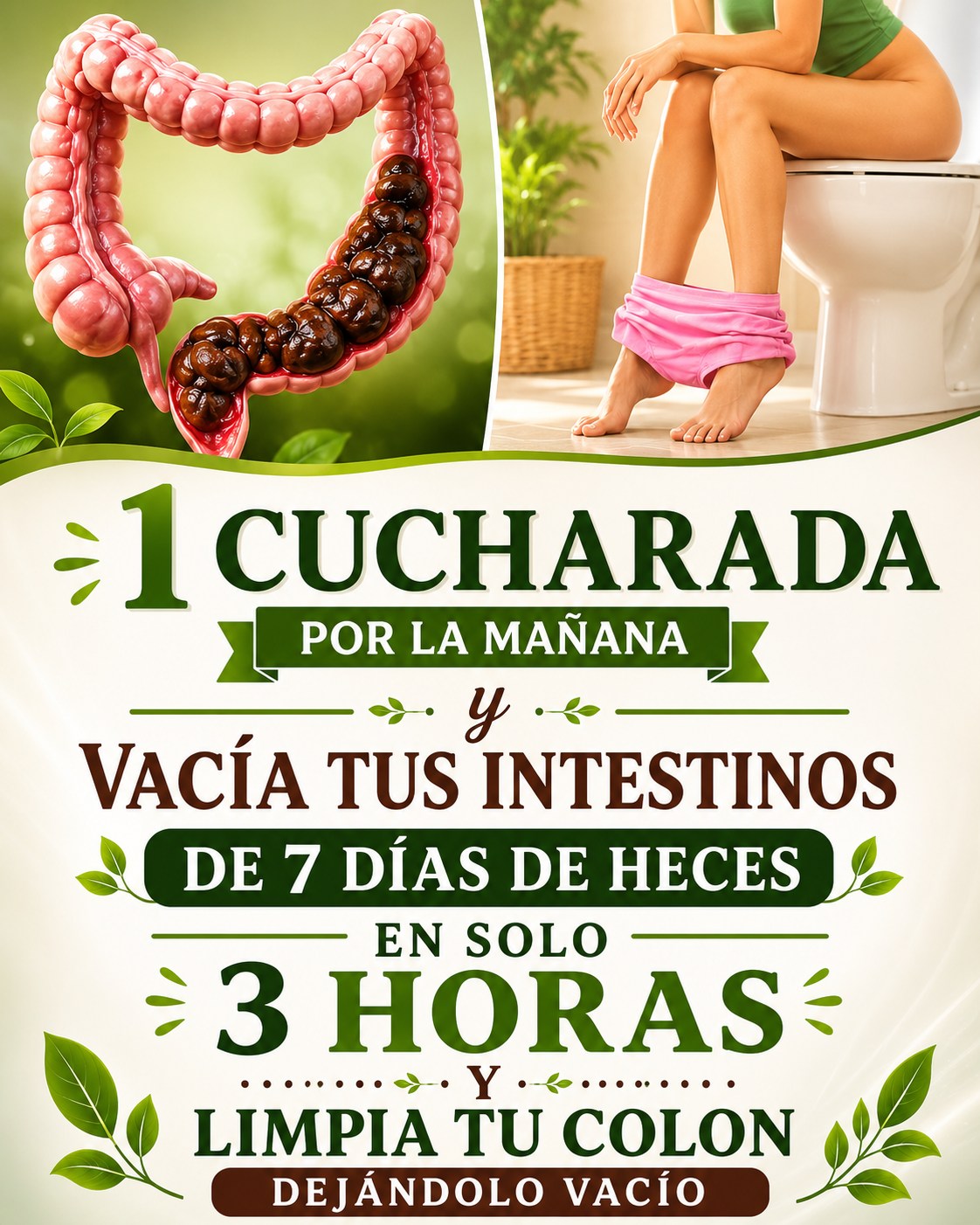 Colon humano y una persona en inodoro