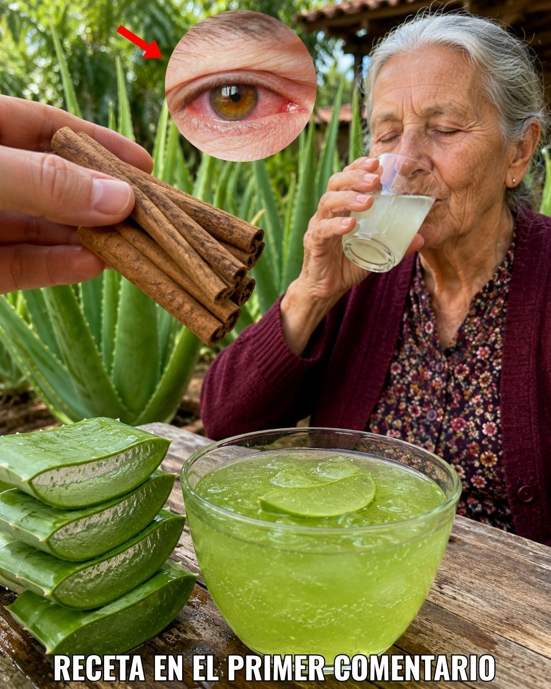 Bebida de canela y aloe vera