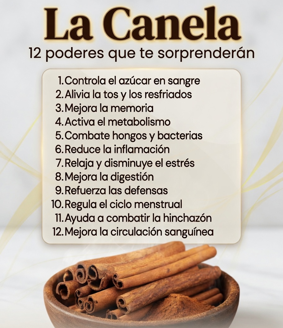 Infografía sobre beneficios de la canela