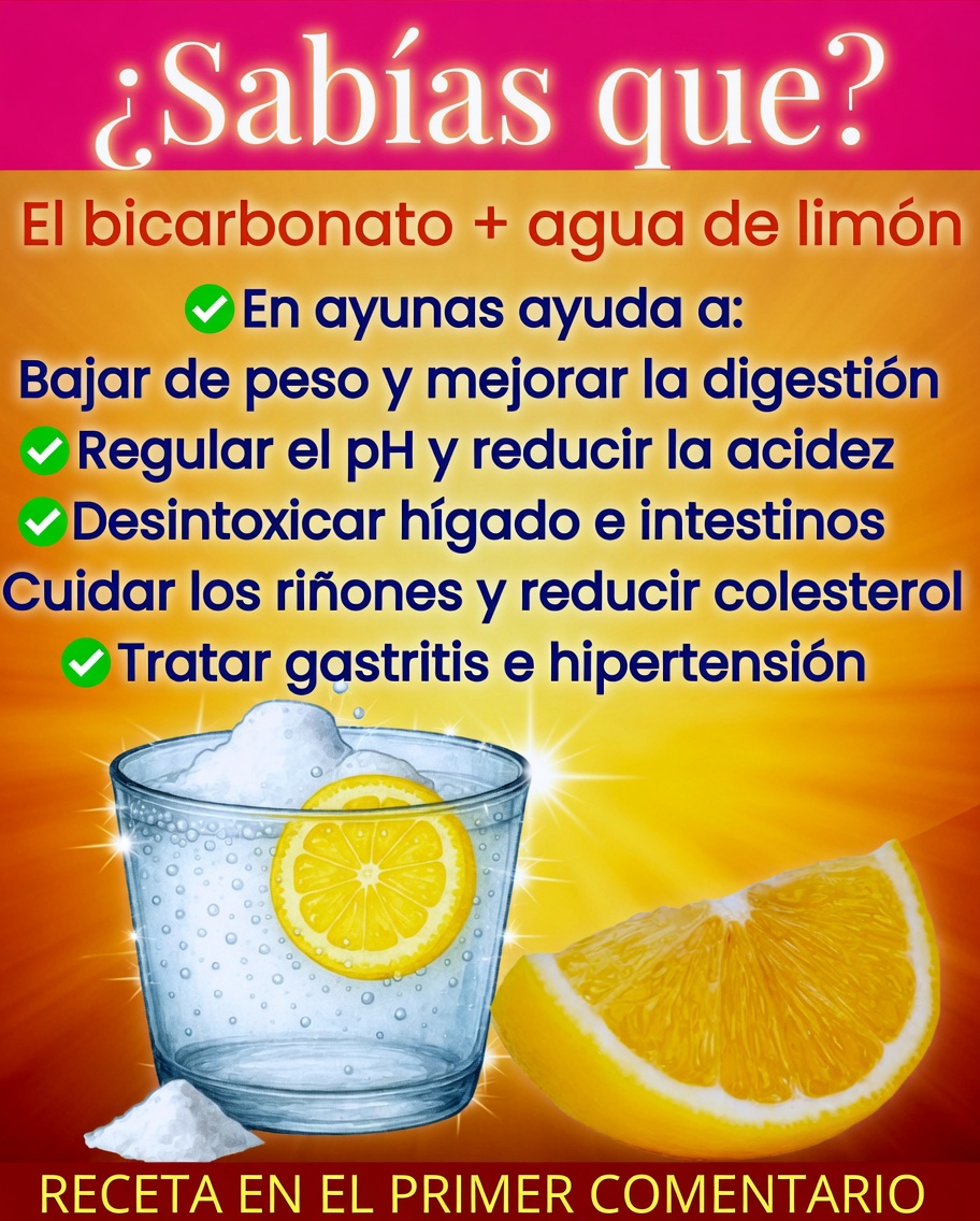 Agua con limón y bicarbonato