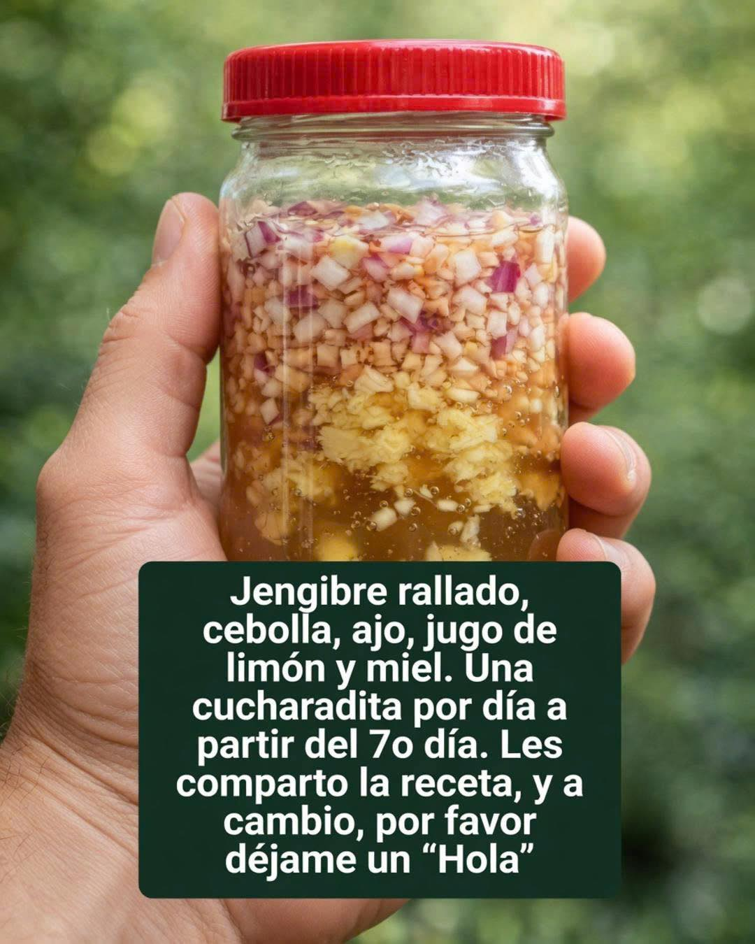 Remedio natural con miel limón cebolla ajo y jengibre