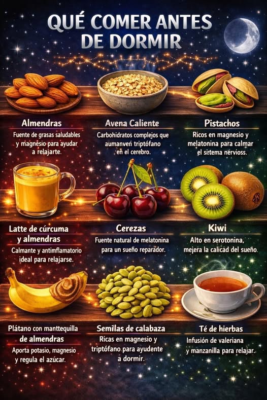 Guía de alimentos recomendados antes de dormir