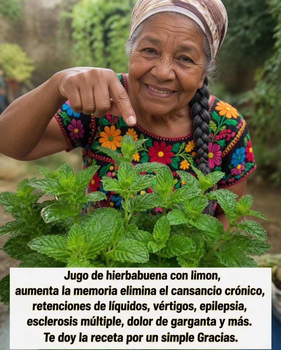 Jugo de hierbabuena con limón
