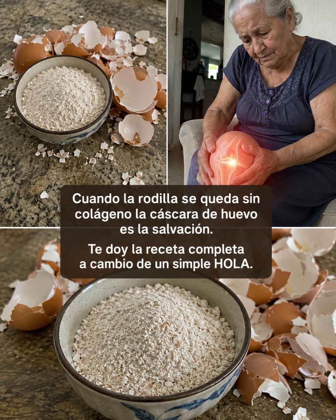 Cáscaras de huevo y dolor de rodilla