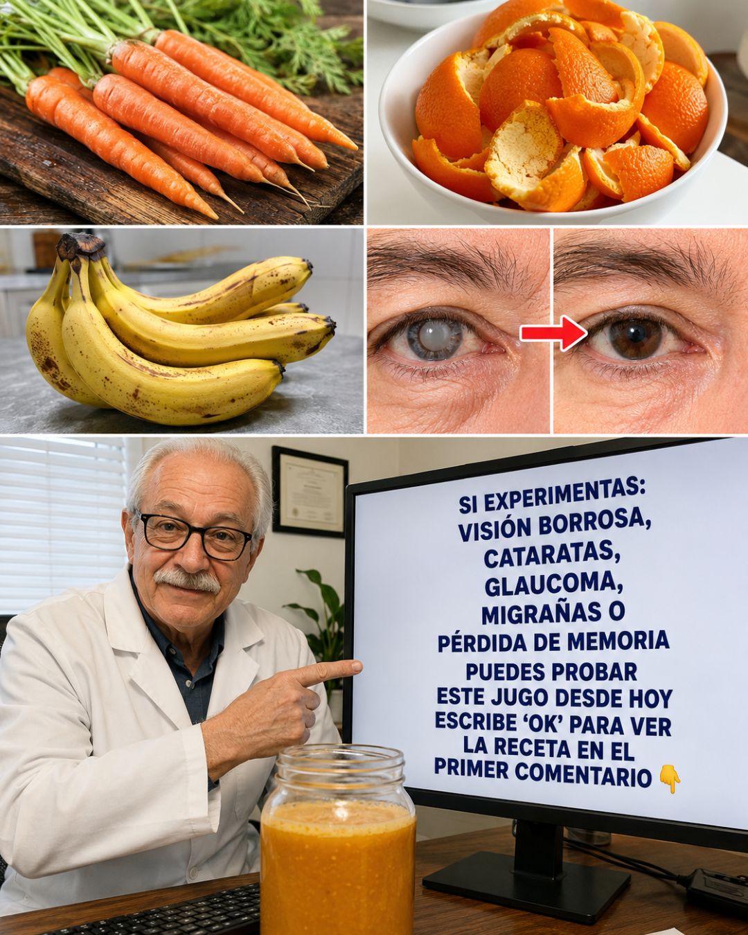 Jugo saludable para la visión y memoria