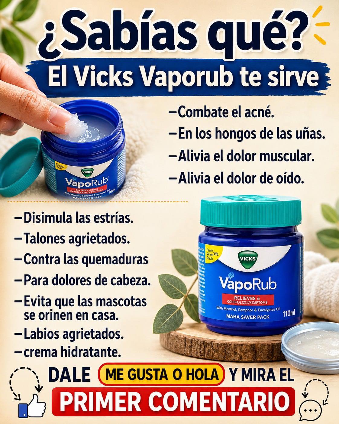 Vicks VapoRub usándolo en los pies