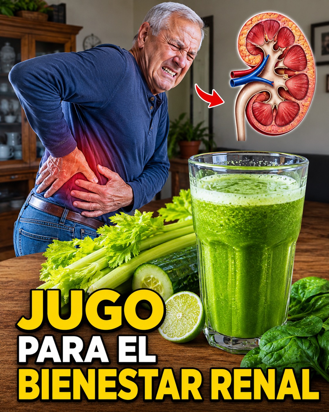 Jugo verde para el bienestar renal