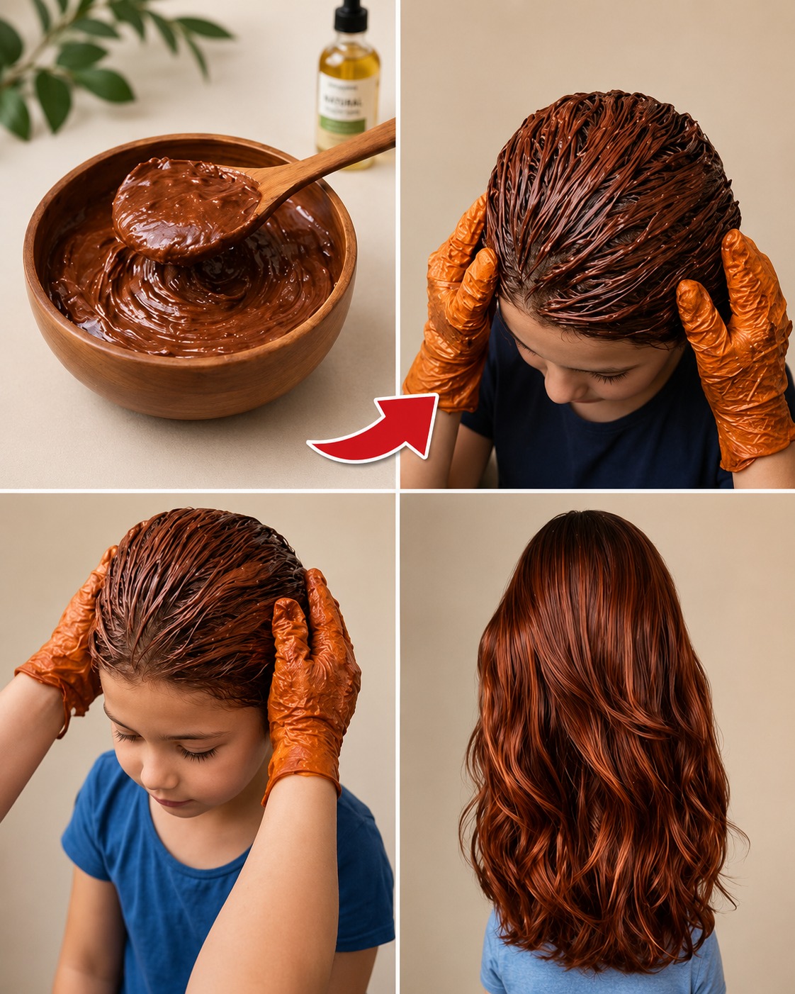 Proceso de aplicación de tinte natural para el cabello