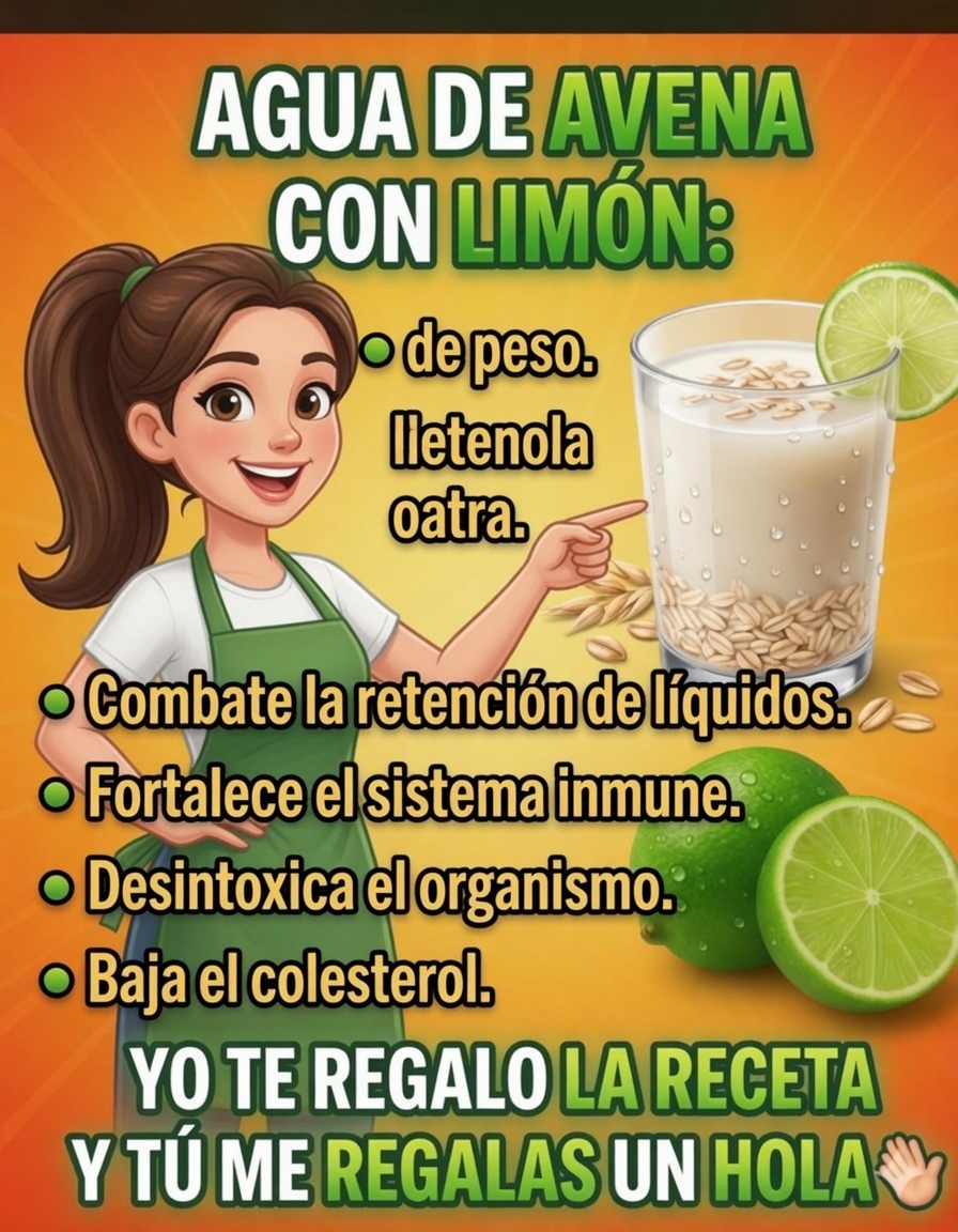 Agua de avena con limón