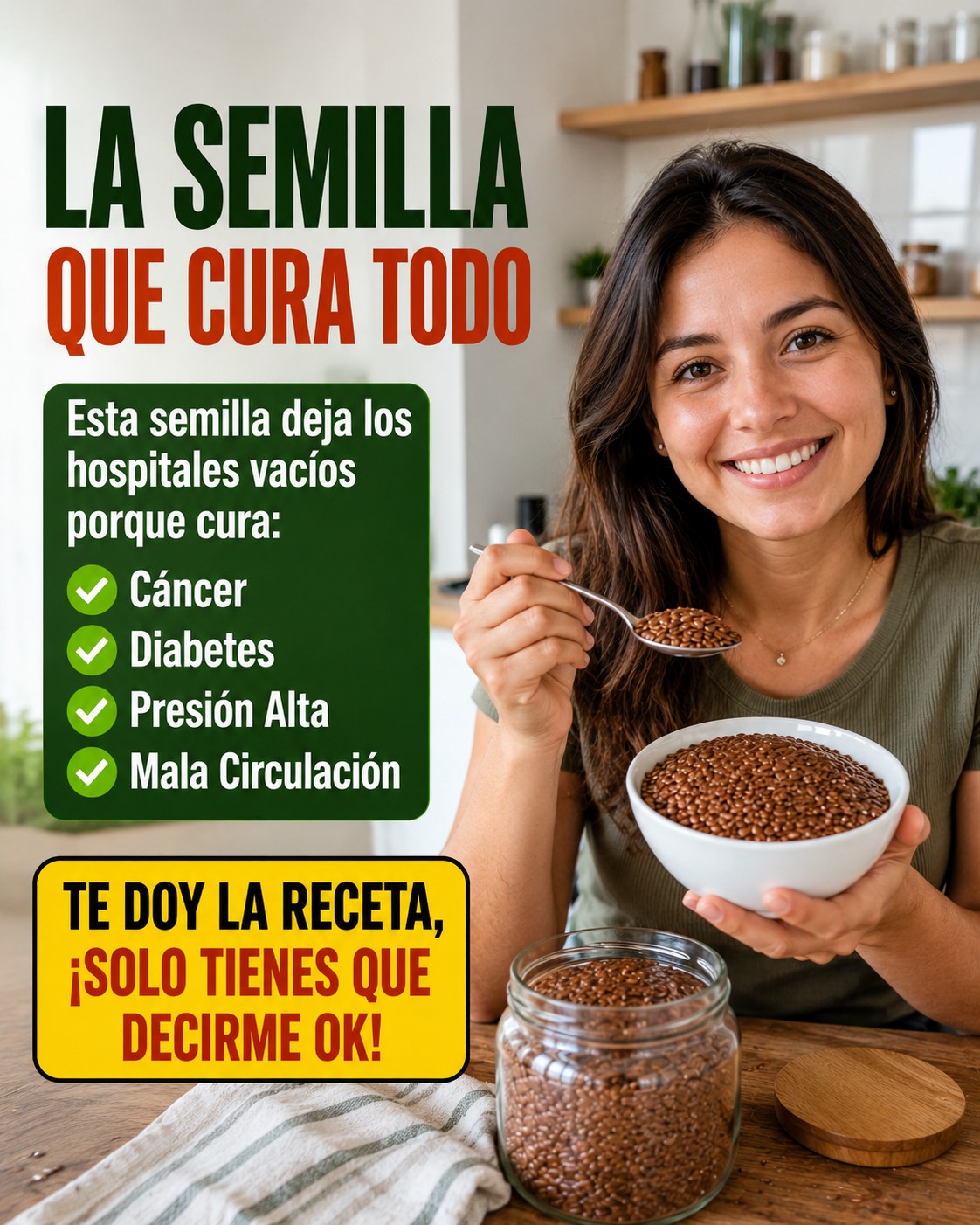 Semillas saludables en un cuenco
