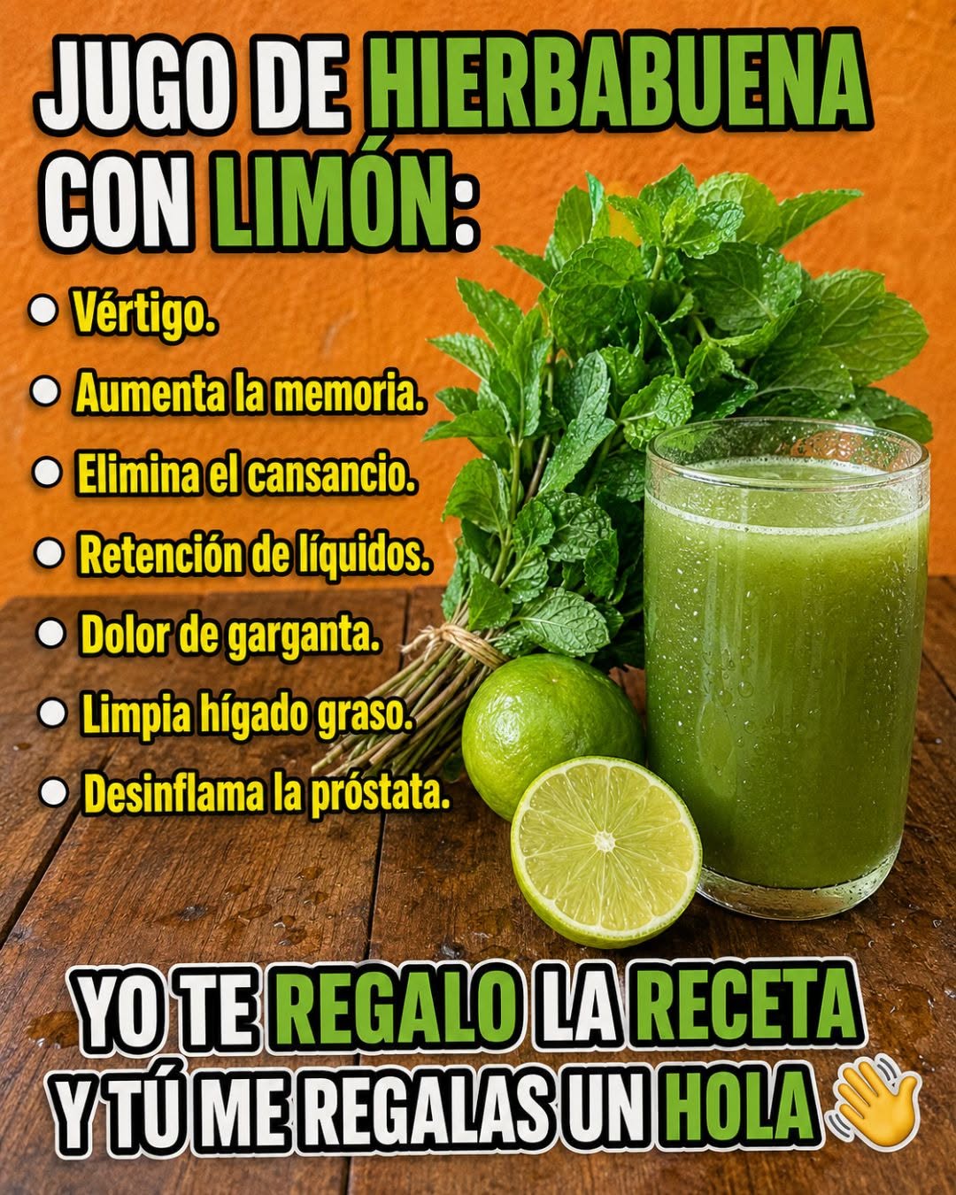 Jugo de hierbabuena con limón