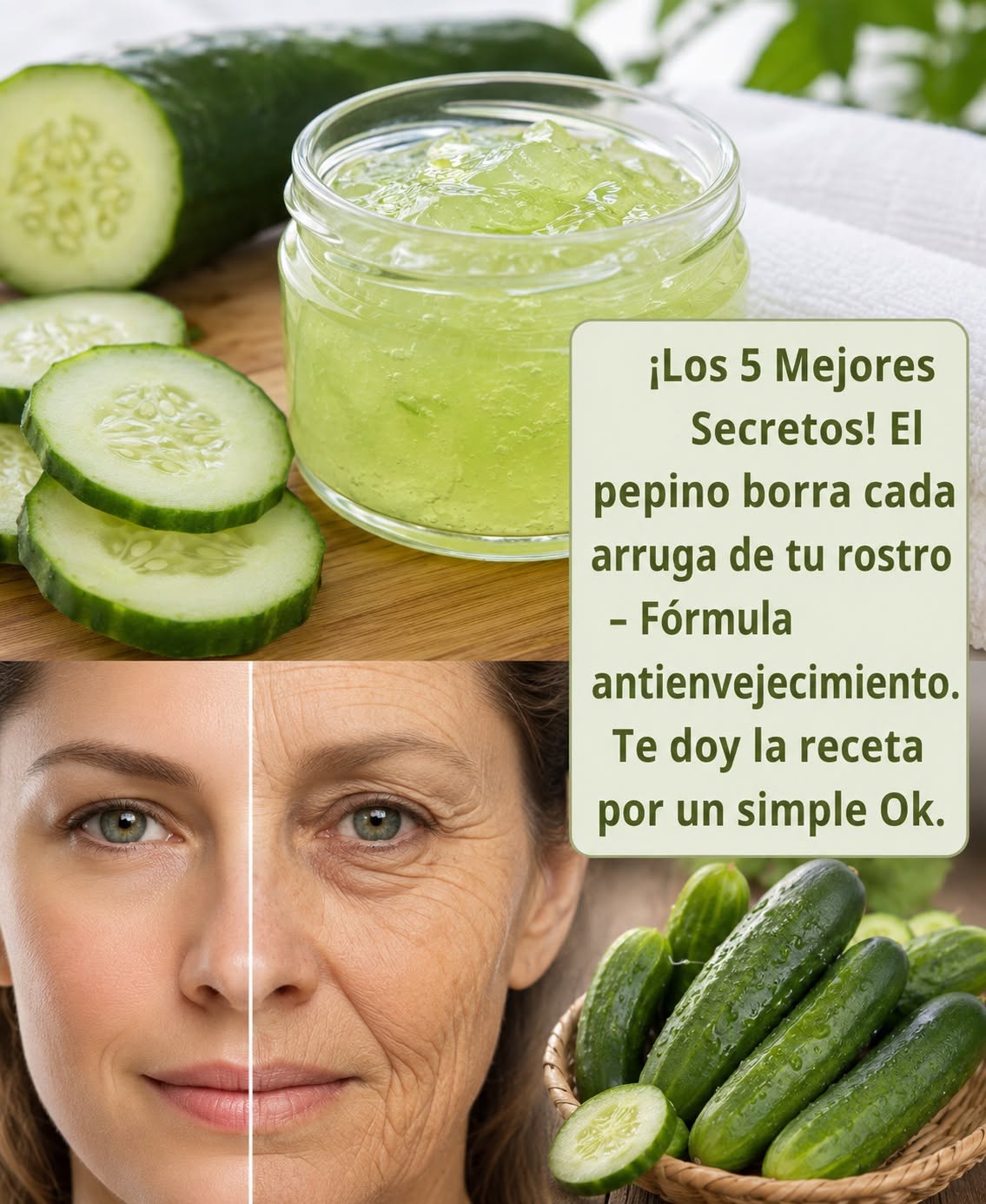 Pepinos para el cuidado de la piel