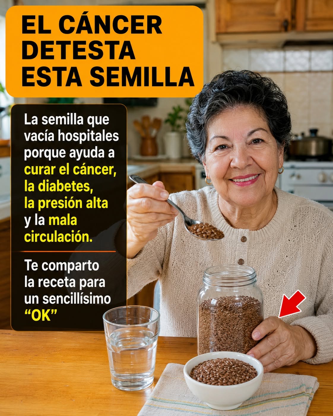 Mujer mayor preparando semillas milagrosas