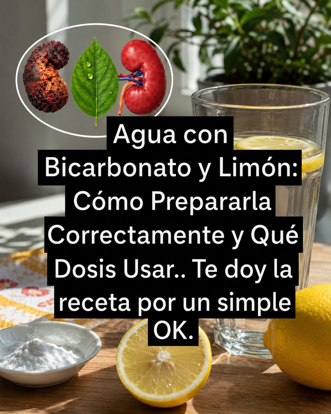 Receta de agua con bicarbonato y limón