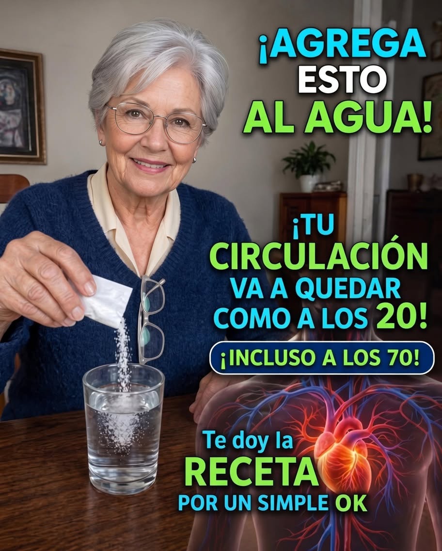Imagen de una persona mayor agregando un polvo al agua