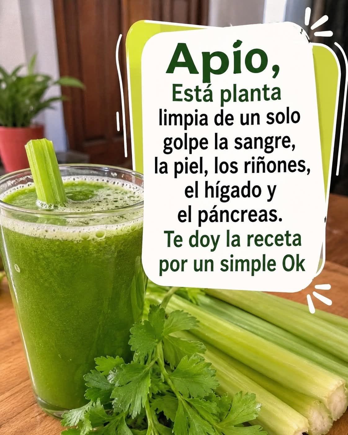 Jugo de apio y cilantro