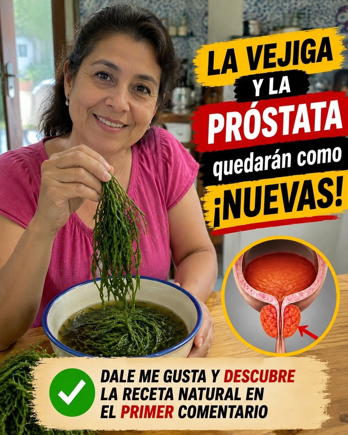 Preparación natural de hierbas para la salud de la vejiga y la próstata
