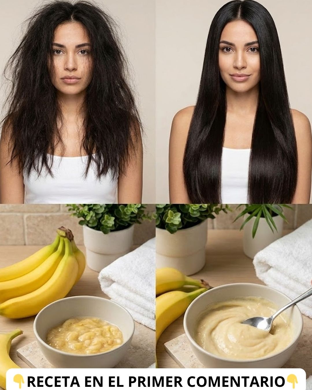 Antes y Después de Tratamiento Casero de Cabello
