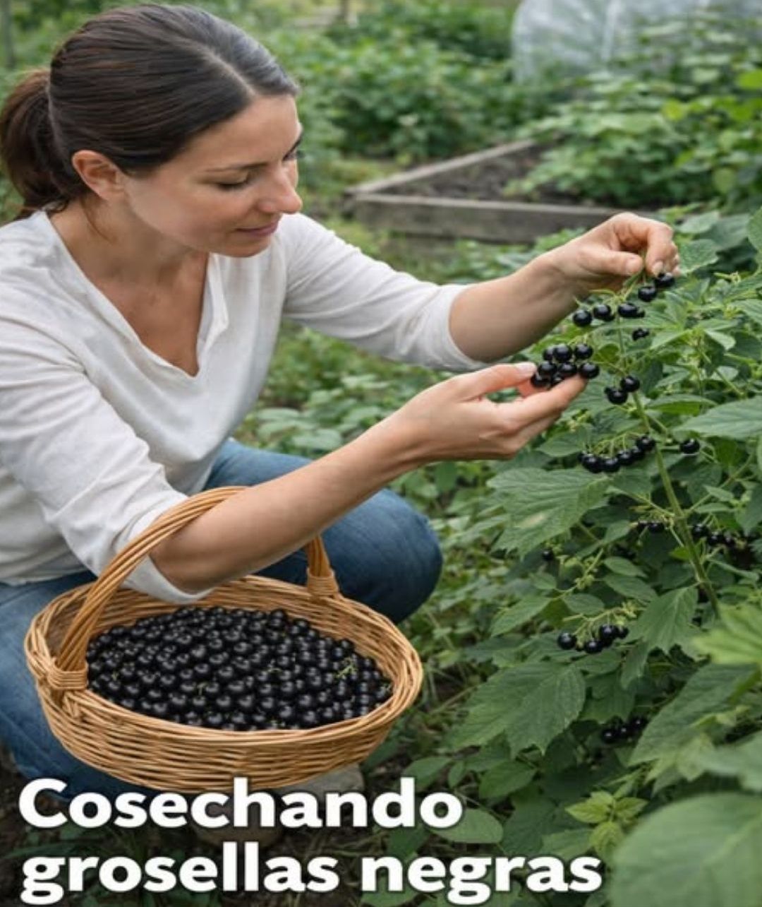 Cosechando grosellas negras