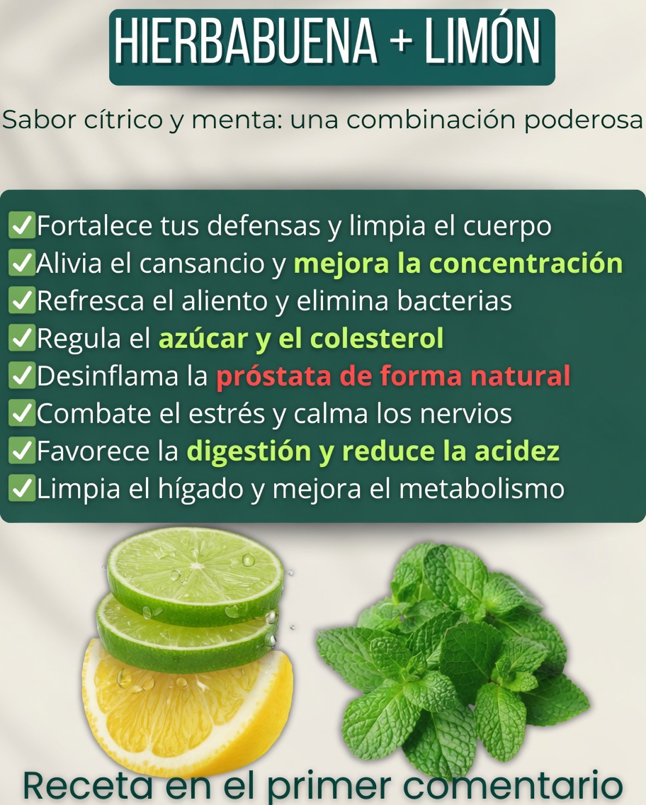 Jugo de hierbabuena y limón