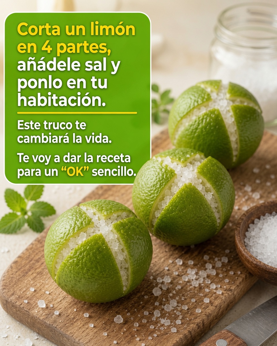 Limón con sal en el cuarto