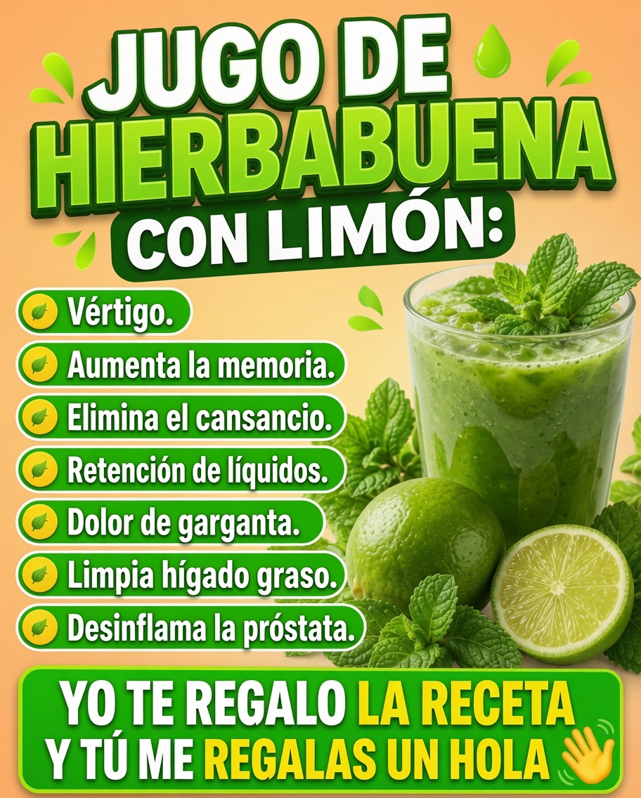Jugo de Hierbabuena con Limón