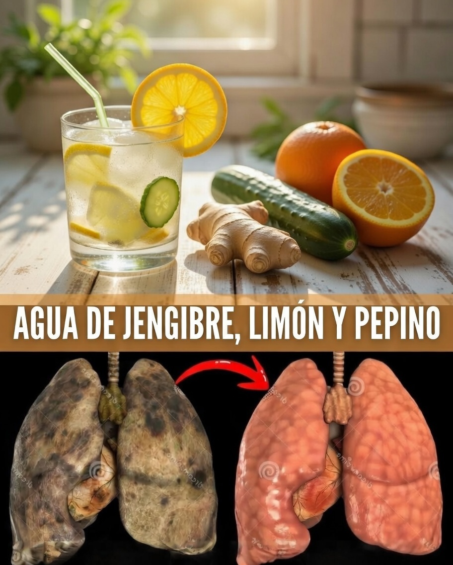Agua de Jengibre Limón y Pepino