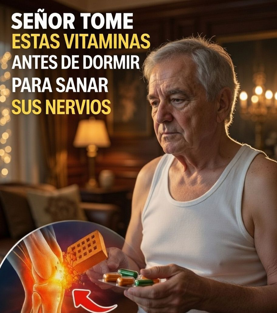 Hombre mayor con vitaminas