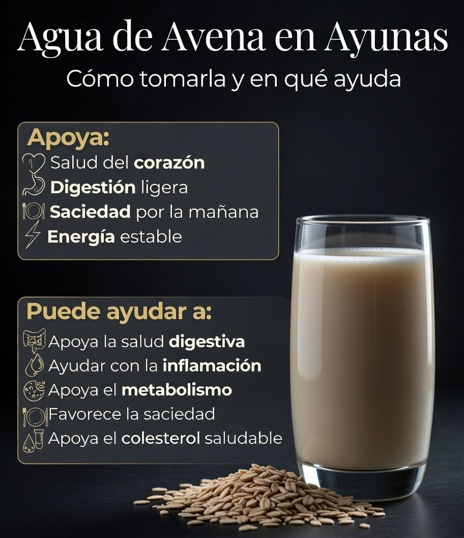 Agua de avena con beneficios destacados