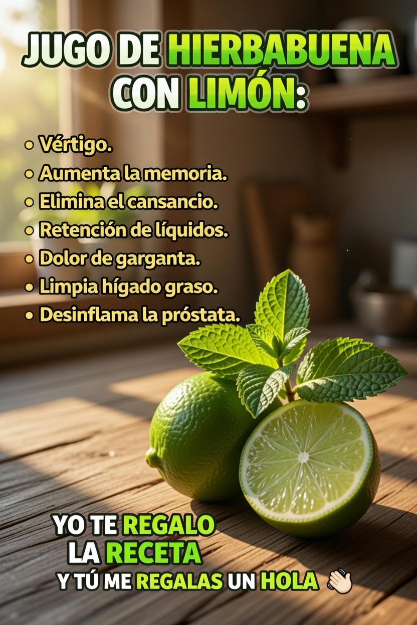 Jugo de hierbabuena con limón