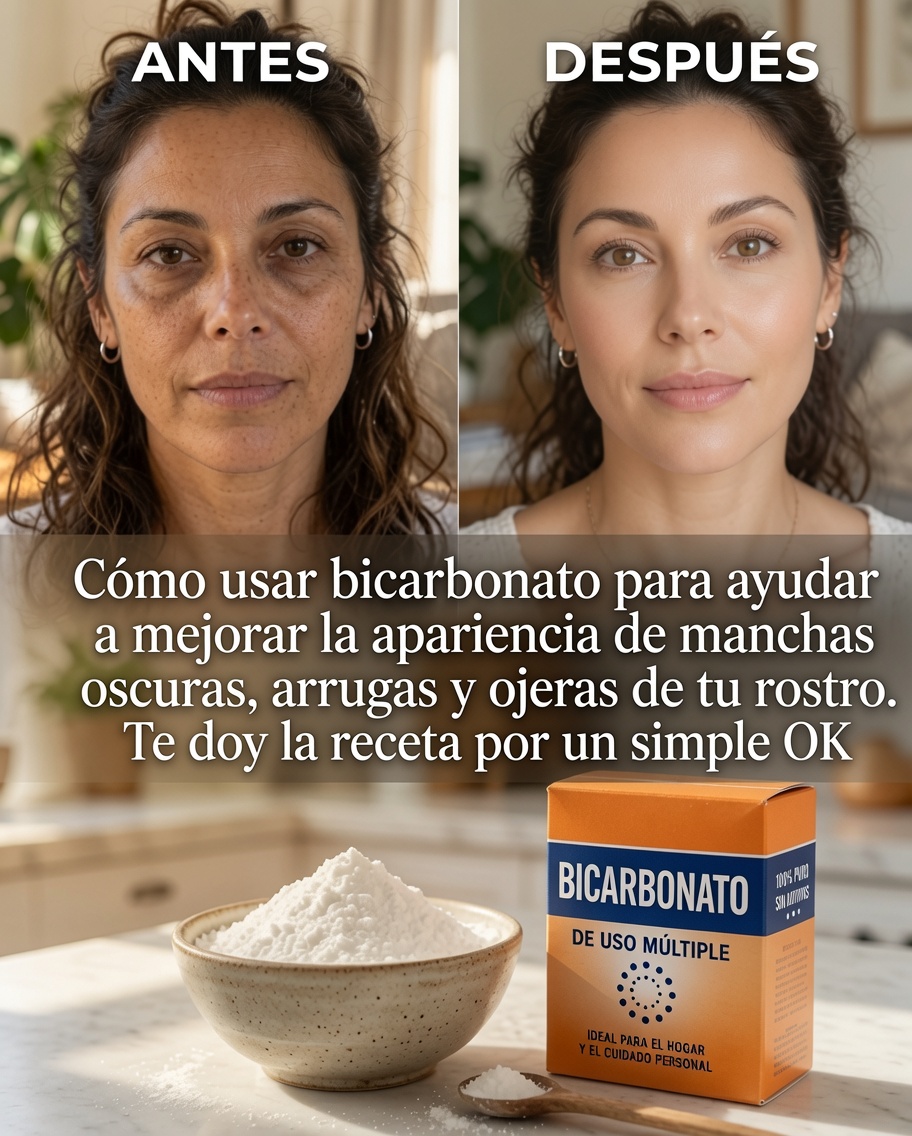 Antes y Despues de usar bicarbonato para la piel