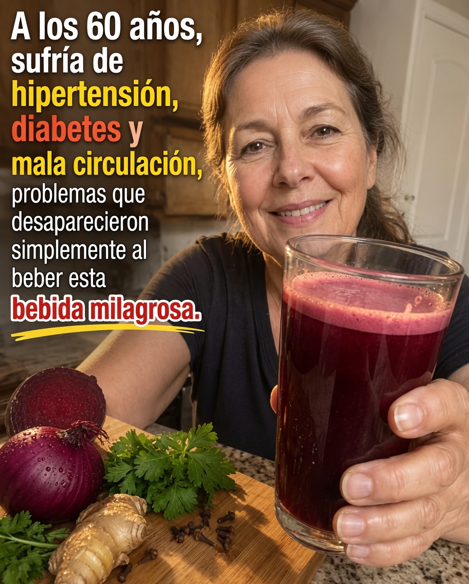 Bebida natural con remolacha cebolla jengibre perejil y clavos