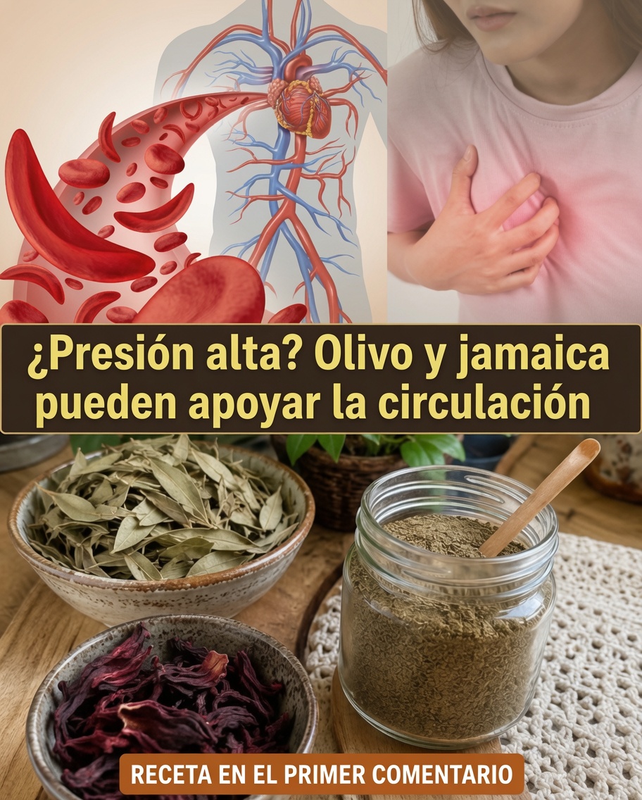Hoja de olivo y flor de jamaica para la salud cardiovascular