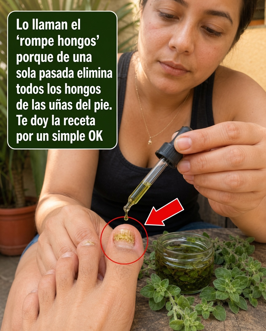 Aplicación de aceite de árbol de té en las uñas