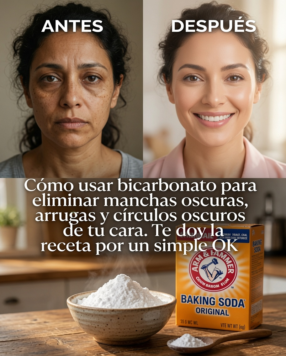 Antes y después del uso de bicarbonato de sodio para el cuidado de la piel