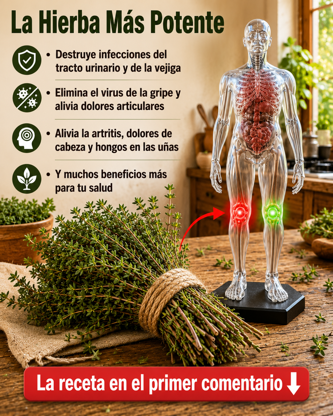 Manojo de Tomillo en una Mesa