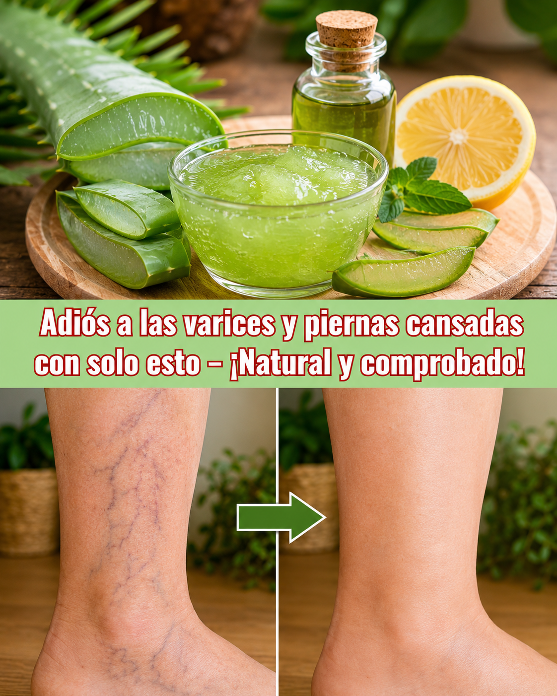 Remedio natural para várices con aloe vera y menta