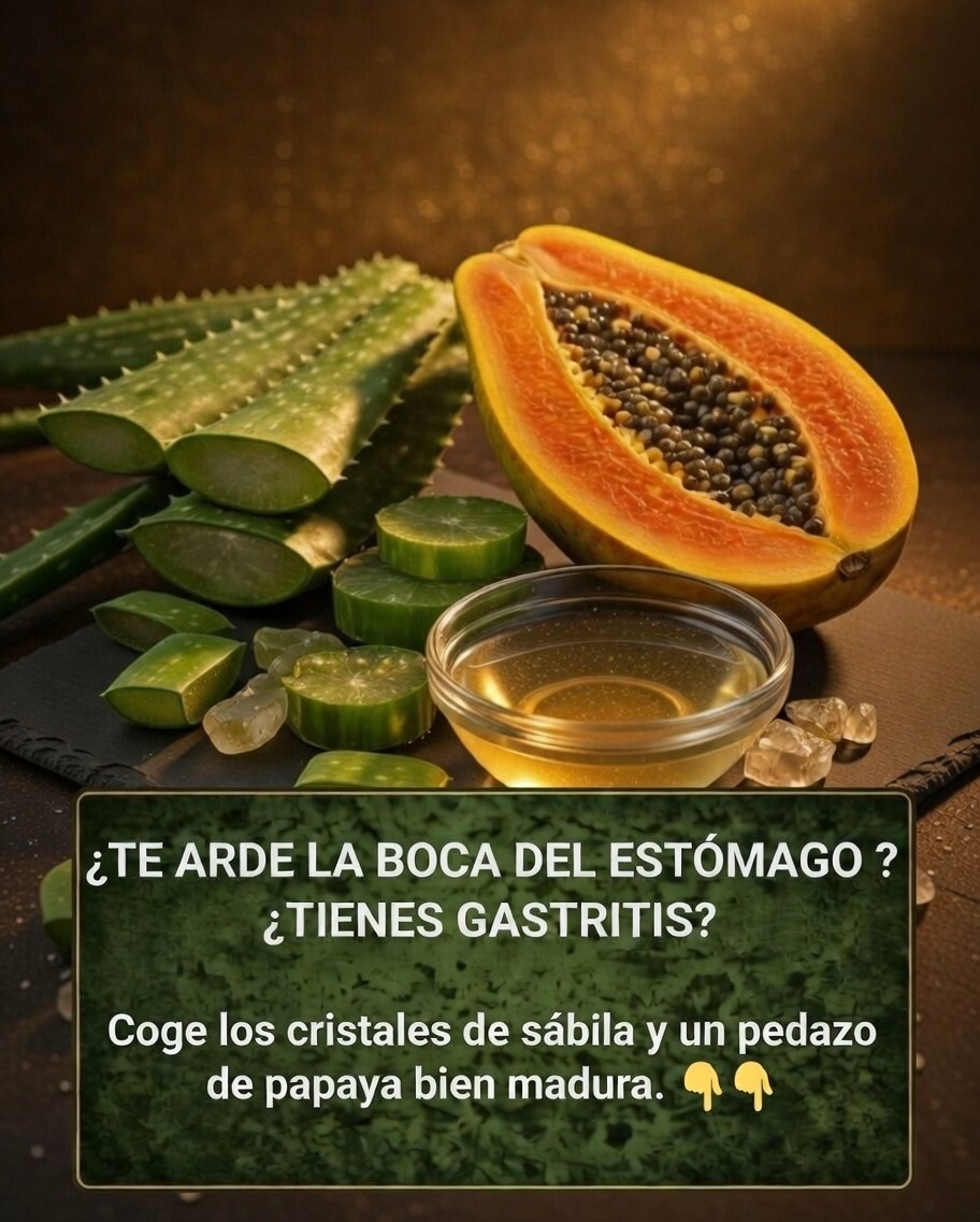 Receta natural de Sábila y Papaya para aliviar la gastritis