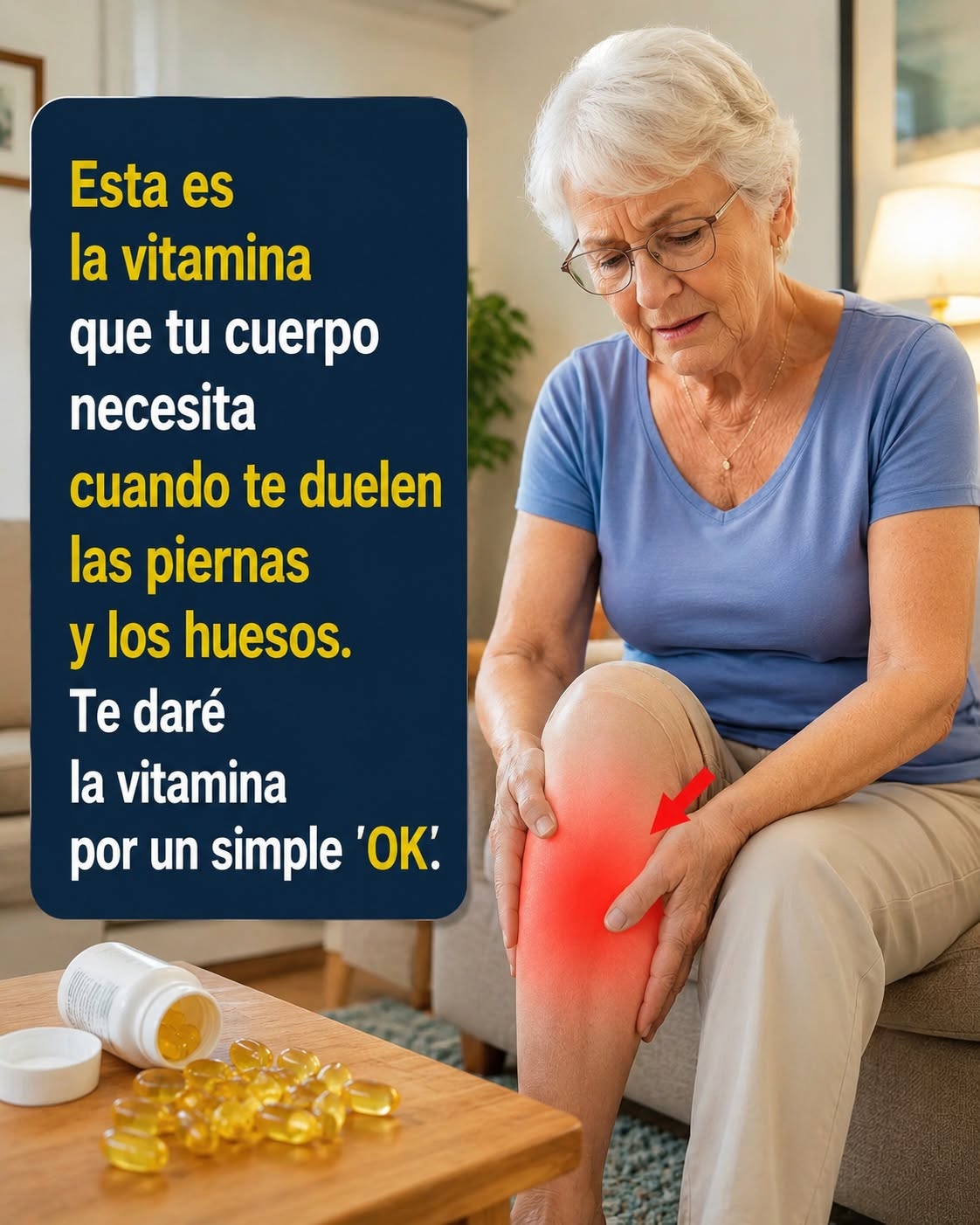 Persona mayor con dolor en la rodilla