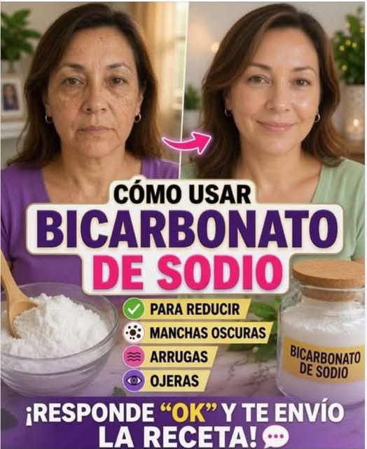 Antes y después de usar bicarbonato de sodio en el rostro