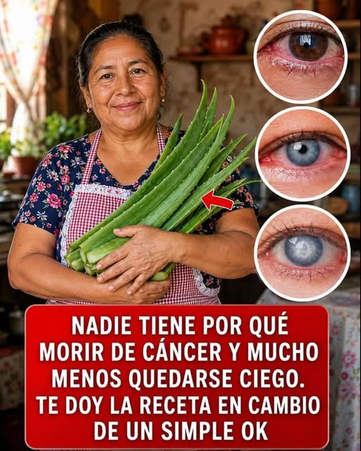 Hojas de Aloe Vera y ojos